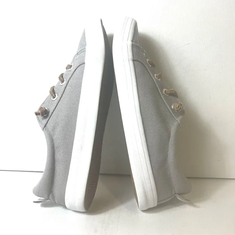 Tommy Bahama Womens Sz 10 Gray Canvas Slip On Low Top Casual Comfort Skate Shoes